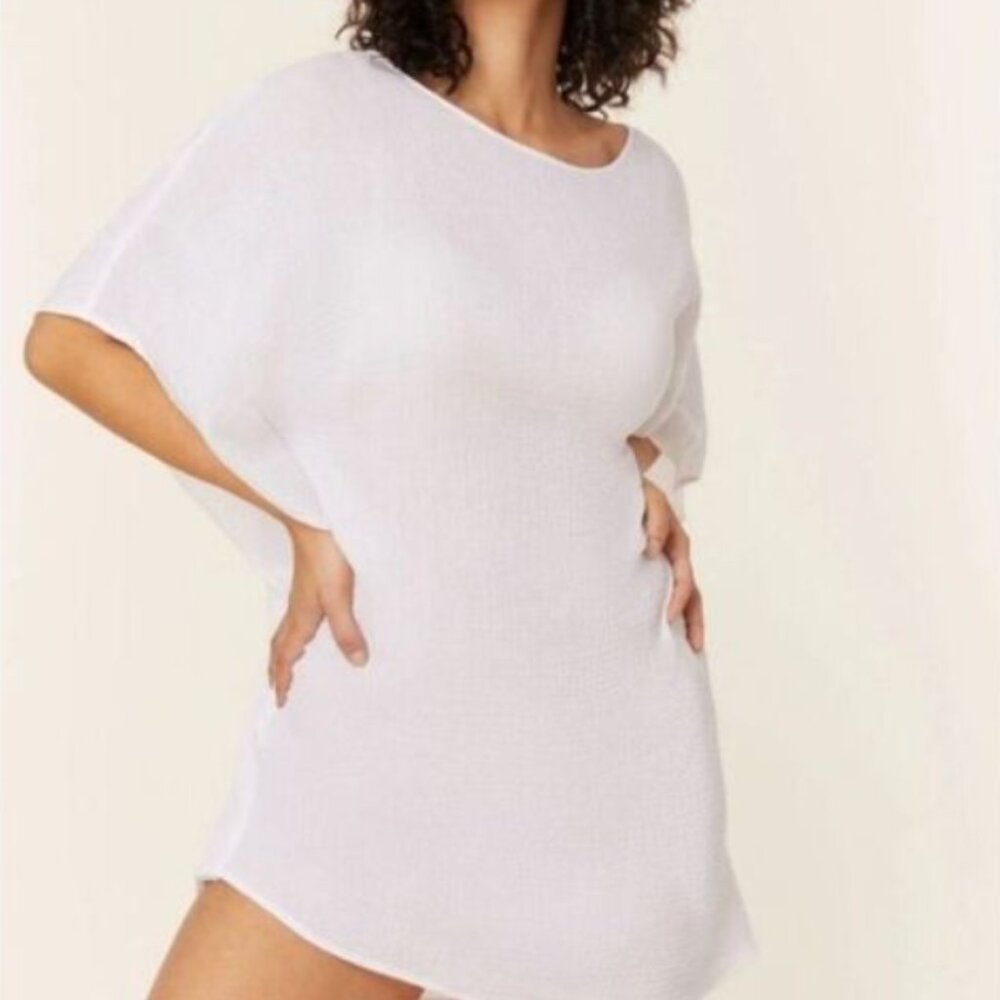 Andie Swim NWT White Sheer Cover-Up, The Magdalena Kaftan - Size S/M